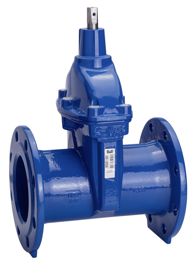 AVK resilient seated gate valve, water supply and wastewater treatment, flanged, long face-to-face EN 558-2 S.15/DIN F5